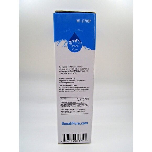 Denali Pure Refrigerator Water Filter WF-LT700P SEALED - Picture 5 of 5
